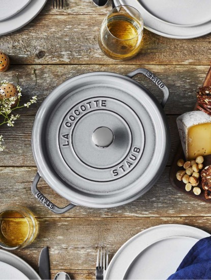 Cocotte cast iron cooking pot, 22 cm/2.6 l, <<Graphite Grey>> - Staub