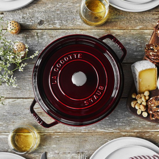 Lonac za kuhanje Cocotte od lijevanog željeza, 24 cm/3,8 l, Grenadine - Staub