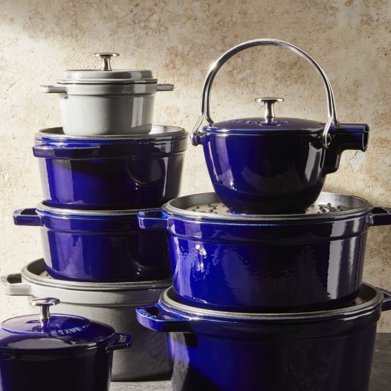 Cocotte cooking pot, cast iron, 24 cm/3.8 l, Dark Blue - Staub