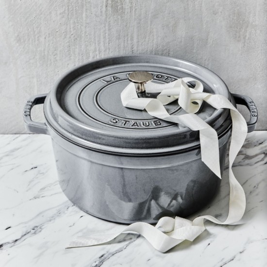 Cast iron Cocotte cooking pot, 24 cm/3.8L, Graphite Grey - Staub