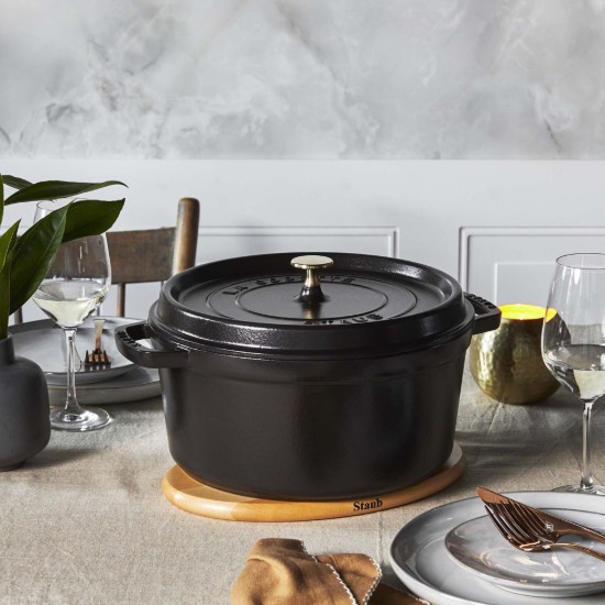 Cocotte cooking pot, cast iron, 26 cm/5.2L, Black - Staub
