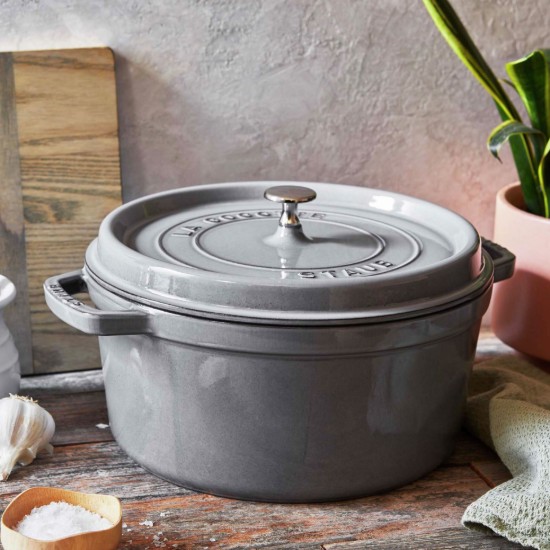 Cocotte cooking pot, cast iron, 26cm/5,2L, Graphite Grey - Staub
