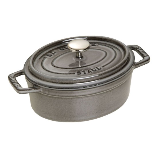 Oval Cocotte cooking pot, cast iron, 15cm/0.6L, Graphite Grey - Staub