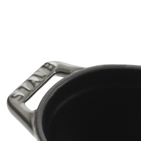 Ovaler Cocotte-Kochtopf, Gusseisen, 17 cm/1 L, Graphite Grey - Staub