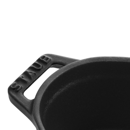 Oval Cocotte cooking pot, cast iron, 17cm/1L, Black - Staub