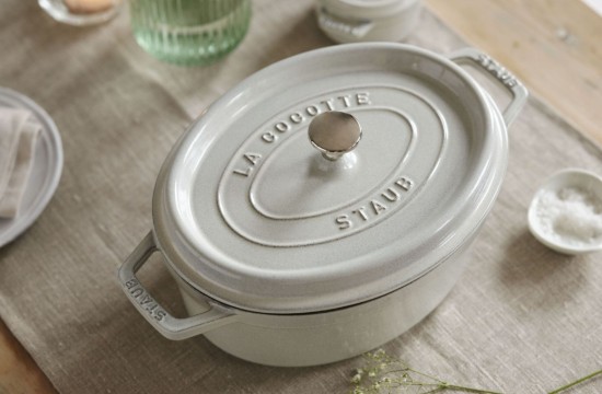 Ovaalne cocotte keedupott, malm, 27cm/3,2 l, White Truffle - Staub