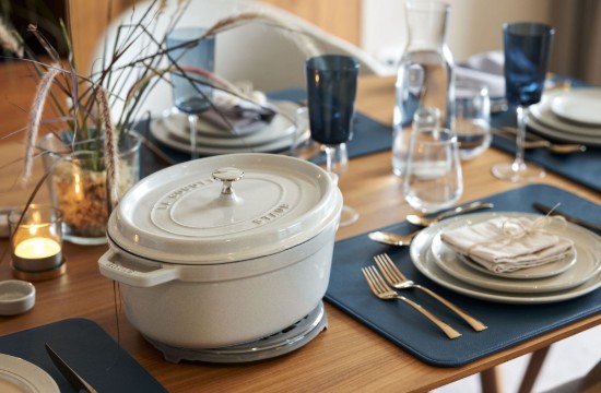 Ovaalne cocotte keedupott, malm, 27cm/3,2 l, White Truffle - Staub