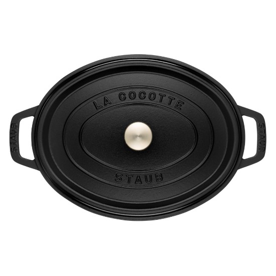 Oval Cocotte cooking pot, cast iron, 29 cm/4.2L, Black - Staub