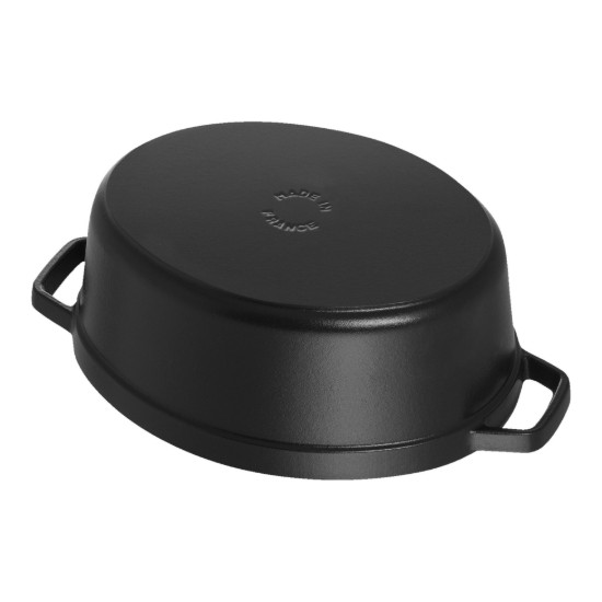 Oval Cocotte cooking pot, cast iron, 33cm/6.7L, Black - Staub