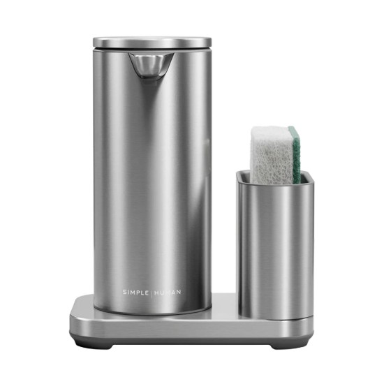 Dispenser tas-sensuri b'detentur tal-isponża, 266 ml, azzar inossidabbli, Brushed - simplehuman