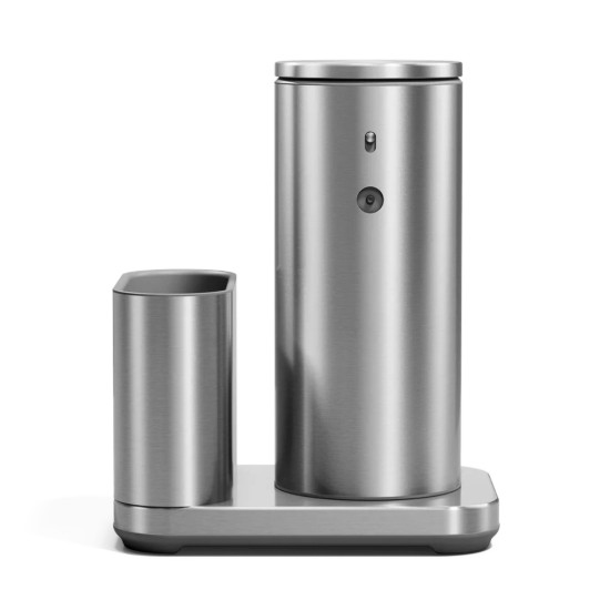 Dispenser tas-sensuri b'detentur tal-isponża, 266 ml, azzar inossidabbli, Brushed - simplehuman