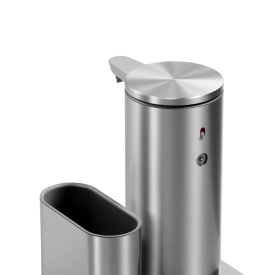 Dispenser tas-sensuri b'detentur tal-isponża, 266 ml, azzar inossidabbli, Brushed - simplehuman
