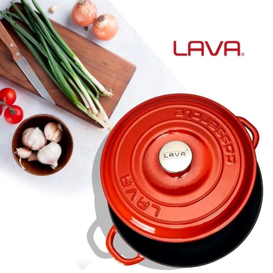 Cast iron saucepan, 28cm/3.26 L, "New Heritage", Red - LAVA