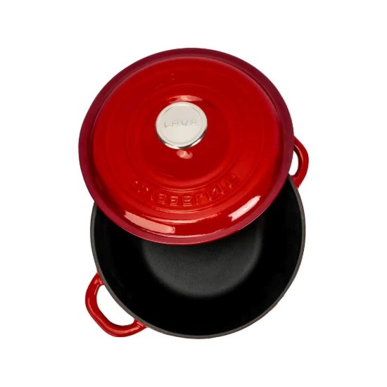 Cast iron saucepan, 24cm/4.07 L, "New Heritage", Red - LAVA