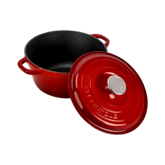 Cast iron saucepan, 24cm/4.07 L, "New Heritage", Red - LAVA