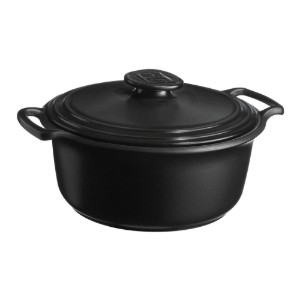 Cocotte cooking pot, ceramic, 31 cm / 5.5 L, "Sublime +", SLATE - Emile Henry