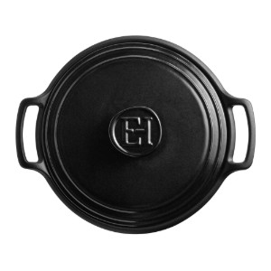 Cocotte cooking pot, ceramic, 31 cm / 5.5 L, "Sublime +", SLATE - Emile Henry