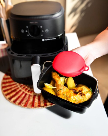 Rectangular airfryer container, steel, 20 x 13 cm - PYREX
