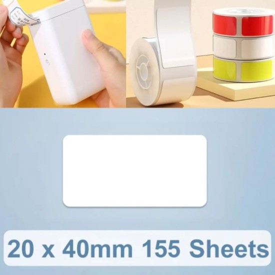 Roll of self-adhesive thermal labels, 20 x 40 mm, 155 pcs/roll, White - NIIMBOT