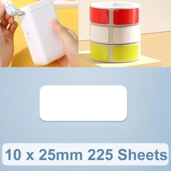 Label sticker roll N1, 10x25mm, 220 pcs/roll, White - NIIMBOT
