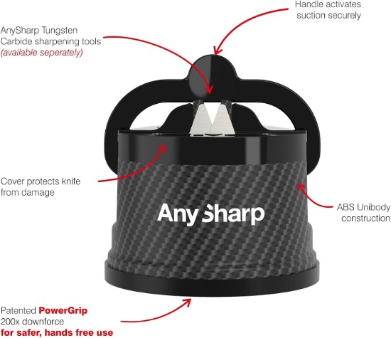 Knife sharpener, "Premium", Carbon Fibre - AnySharp