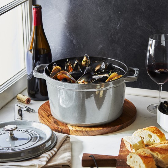 Cocotte deep cooking pot, cast iron, 24cm/4.7L, Graphite Grey - Staub