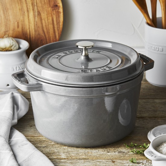 Cocotte deep cooking pot, cast iron, 24cm/4.7L, Graphite Grey - Staub