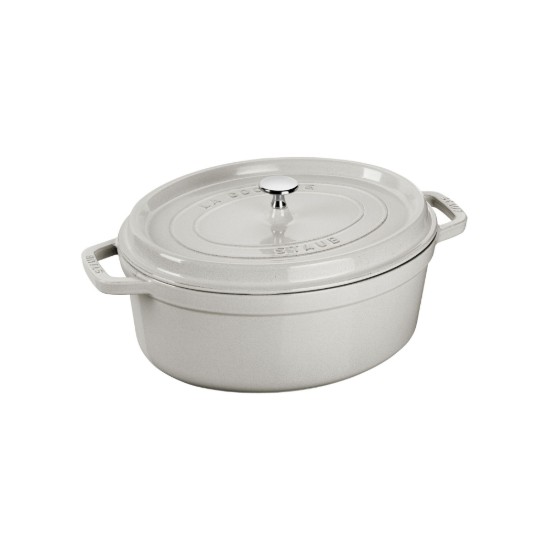 Oval Cocotte cooking pot, cast iron, 23cm/2.35L, White Truffle - Staub