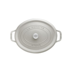 Oval Cocotte cooking pot, cast iron, 23cm/2.35L, White Truffle - Staub