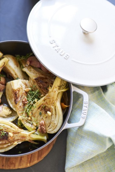 Chistera casserole dish, cast iron, 28 cm, White Truffle - Staub