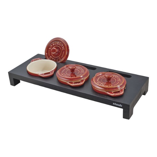Wooden stand for 3 mini-cocotte - Staub