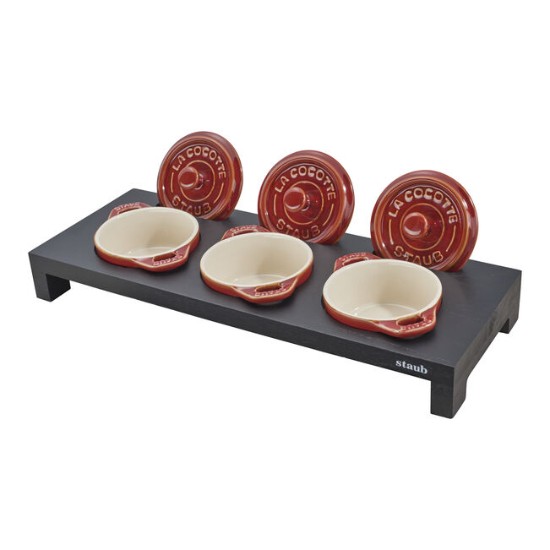 Wooden stand for 3 mini-cocotte - Staub
