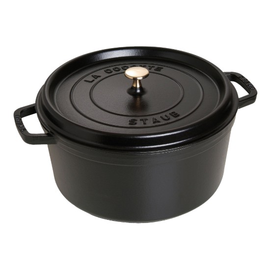 Pota cócaireachta Cocotte, iarann teilgthe, 30 cm/8.35L, Black - Staub