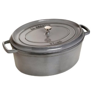 Ovaler Cocotte Kochtopf, Gusseisen, 37cm/8L, Graphite Grey - Staub