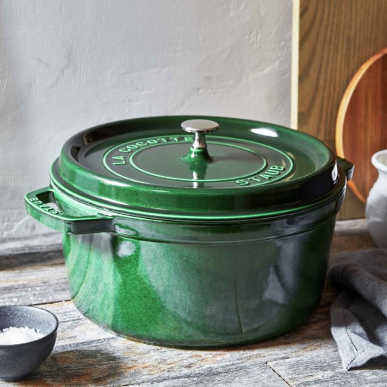 Cocotte kogegryde, støbejern, 26cm/5,2L, Basil - Staub