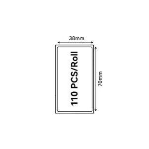 Label sticker roll, 38x70mm, 110 pcs/roll, White - NIIMBOT