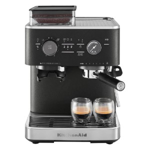 Полуаутоматска електрична машина за еспресо, 1500W, боја „Cave Iron Black“ - KitchenAid
