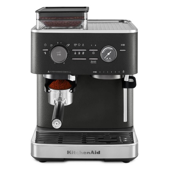 Полуаутоматска електрична машина за еспресо, 1500W, боја „Cave Iron Black“ - KitchenAid