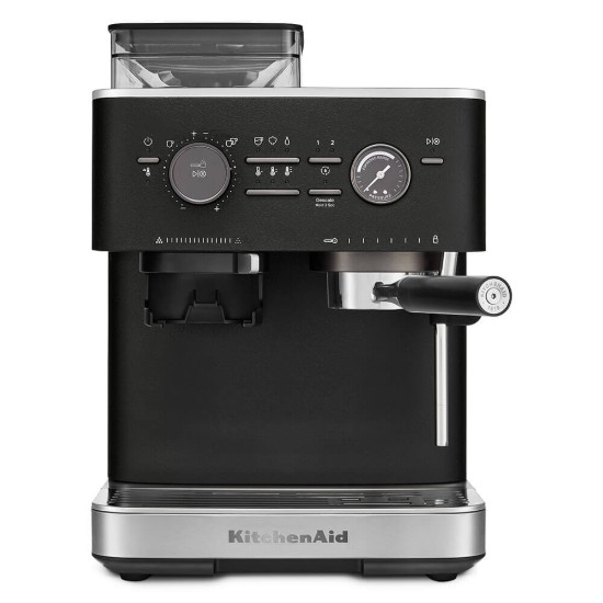 Полуаутоматска електрична машина за еспресо, 1500W, боја „Cave Iron Black“ - KitchenAid
