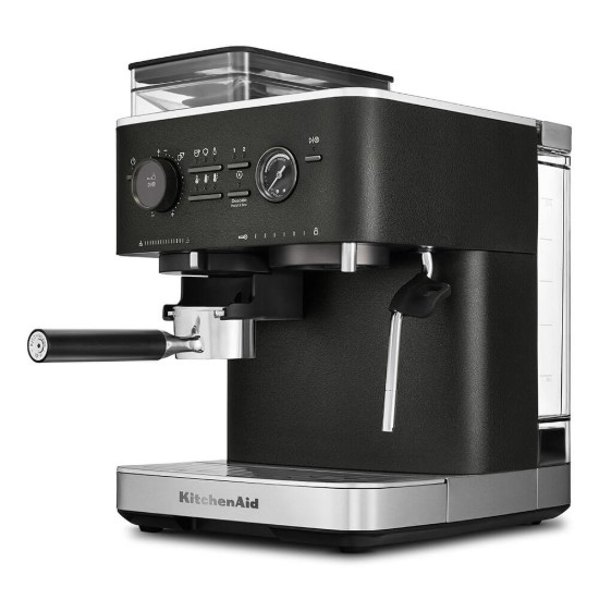 Полуаутоматска електрична машина за еспресо, 1500W, боја „Cave Iron Black“ - KitchenAid