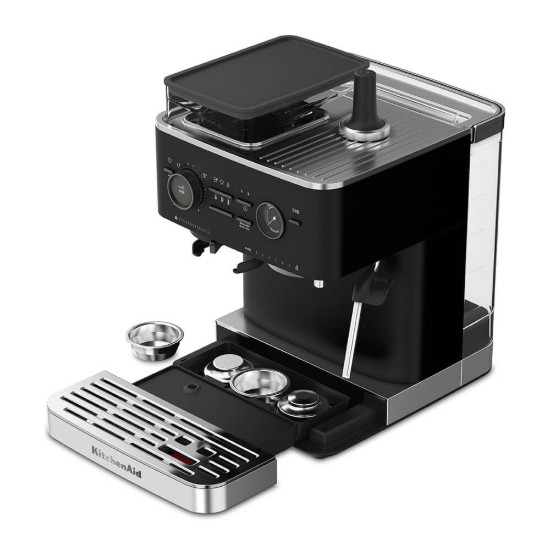Полуаутоматска електрична машина за еспресо, 1500W, боја „Cave Iron Black“ - KitchenAid