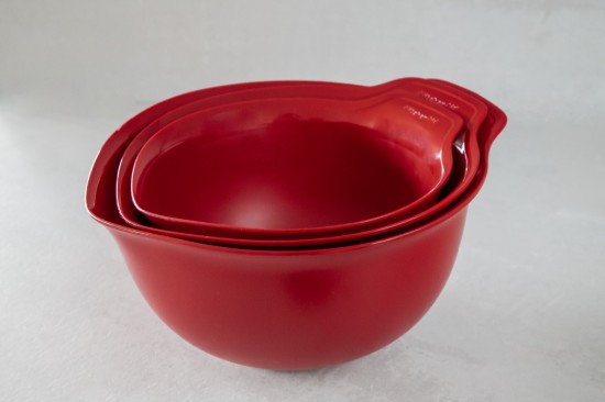 Set of 3 mixing bowls, plastic, Empire Red - KitchenAid brand