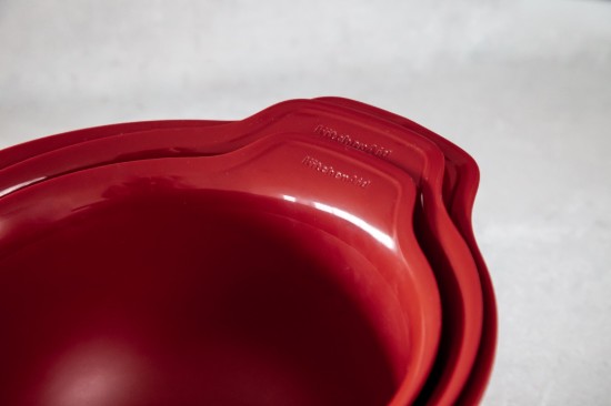 Set of 3 mixing bowls, plastic, Empire Red - KitchenAid brand