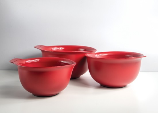 Set of 3 mixing bowls, plastic, Empire Red - KitchenAid brand