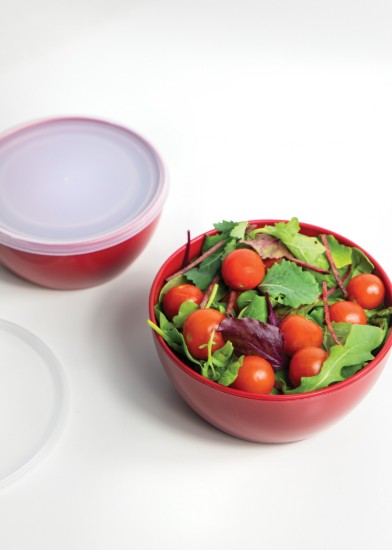 4-piece preparation bowls, plastic, with lid, Empire Red - KitchenAid