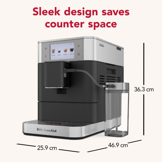 Automatska električna espreso mašina KF8, 1450 V, "Cast Iron Black" boja - KitchenAid