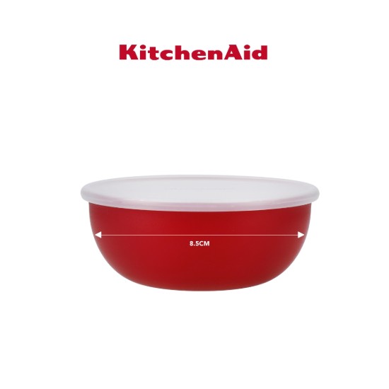 Set aus 4 Schüsseln, mit Deckel, Kunststoff, "Empire Red" - Marke KitchenAid