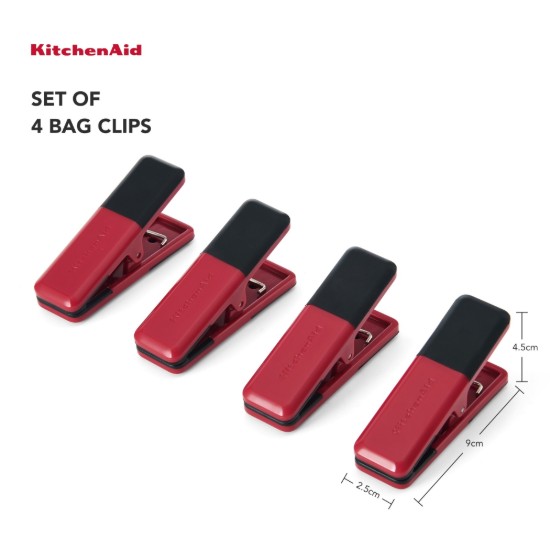 Set mit 4 Taschenclips, Kunststoff, Empire Red - KitchenAid