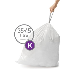 Szemeteszsákok, K kód, 35-45 L / 60 db, műanyag - simplehuman