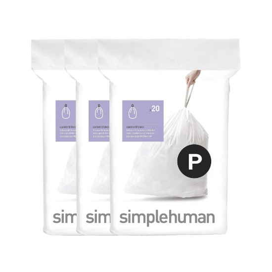 Miskastes maisi, kods P, 50-60 L / 60 gab. plastmasa - "simplehuman" zīmols